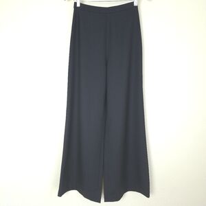 Seed Wide-Leg Flared Wool Blend Pants in Deep Navy